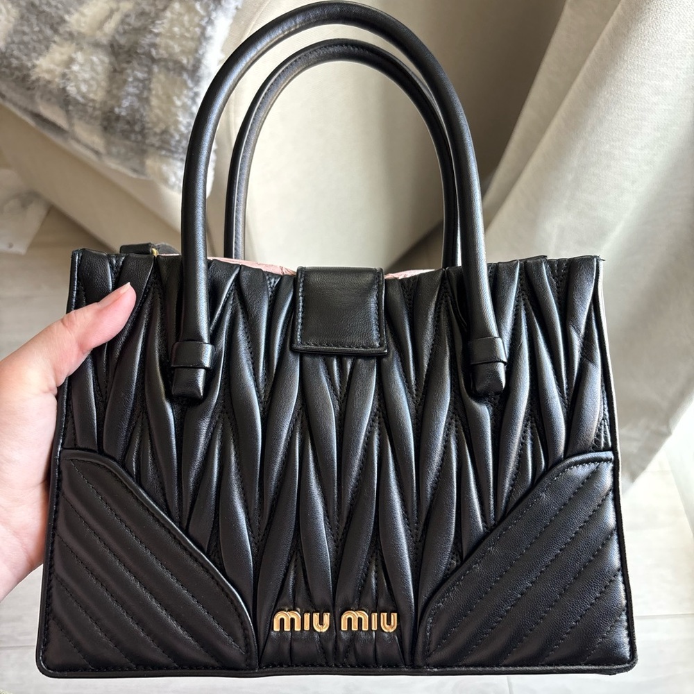 Miu Miu Black Quilted Leather Handbag